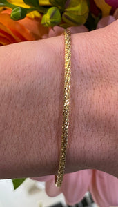 Yellow Gold Diamond Cut Twist Flexible Bracelet