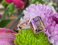 Load image into Gallery viewer, Yellow Gold Ametrine and Diamond Cocktail Ring
