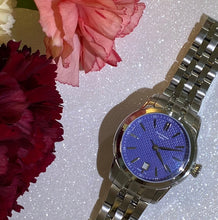 Load image into Gallery viewer, Periwinkle Dial Silver Toned Bracelet Watch
