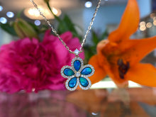 Load image into Gallery viewer, Opal and Diamond Flower Necklace

