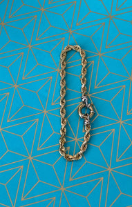 Two Toned Gold Nautical Clasp Rope Bracelet