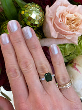 Load image into Gallery viewer, Platinum and 18K Yellow Gold Green Tourmaline and Diamond Ring
