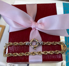 Load image into Gallery viewer, Two Toned Gold Nautical Clasp Rope Bracelet
