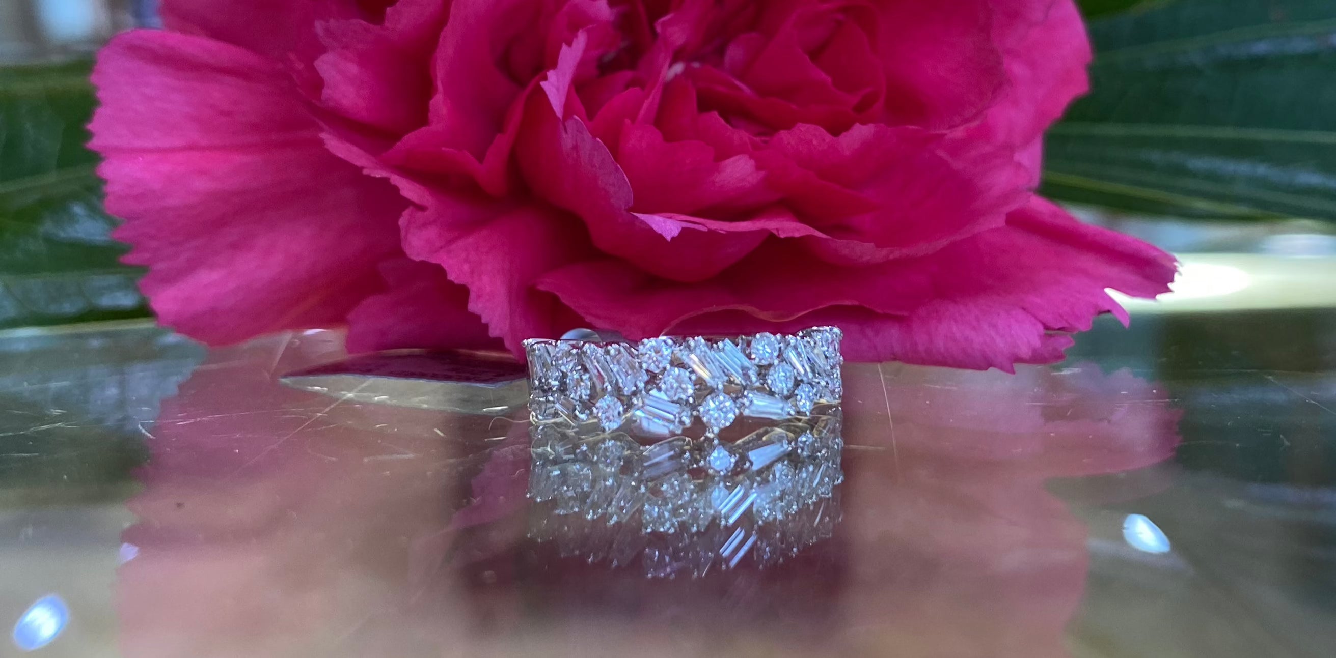 Mosaic White Gold and Diamond Ring