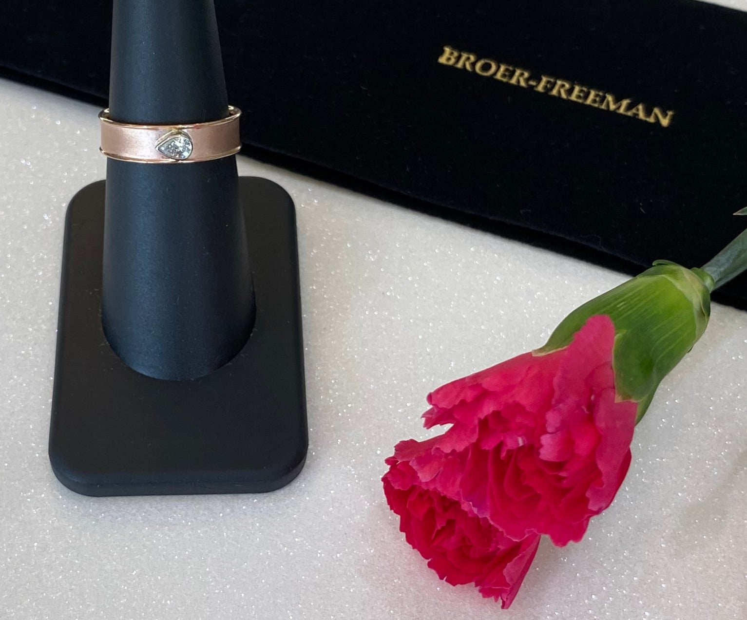 Pear Diamond Two Tone Gold Band