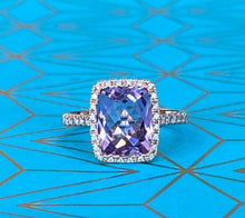 Load image into Gallery viewer, Rose Gold Pink Amethyst and Diamond Cocktail Ring
