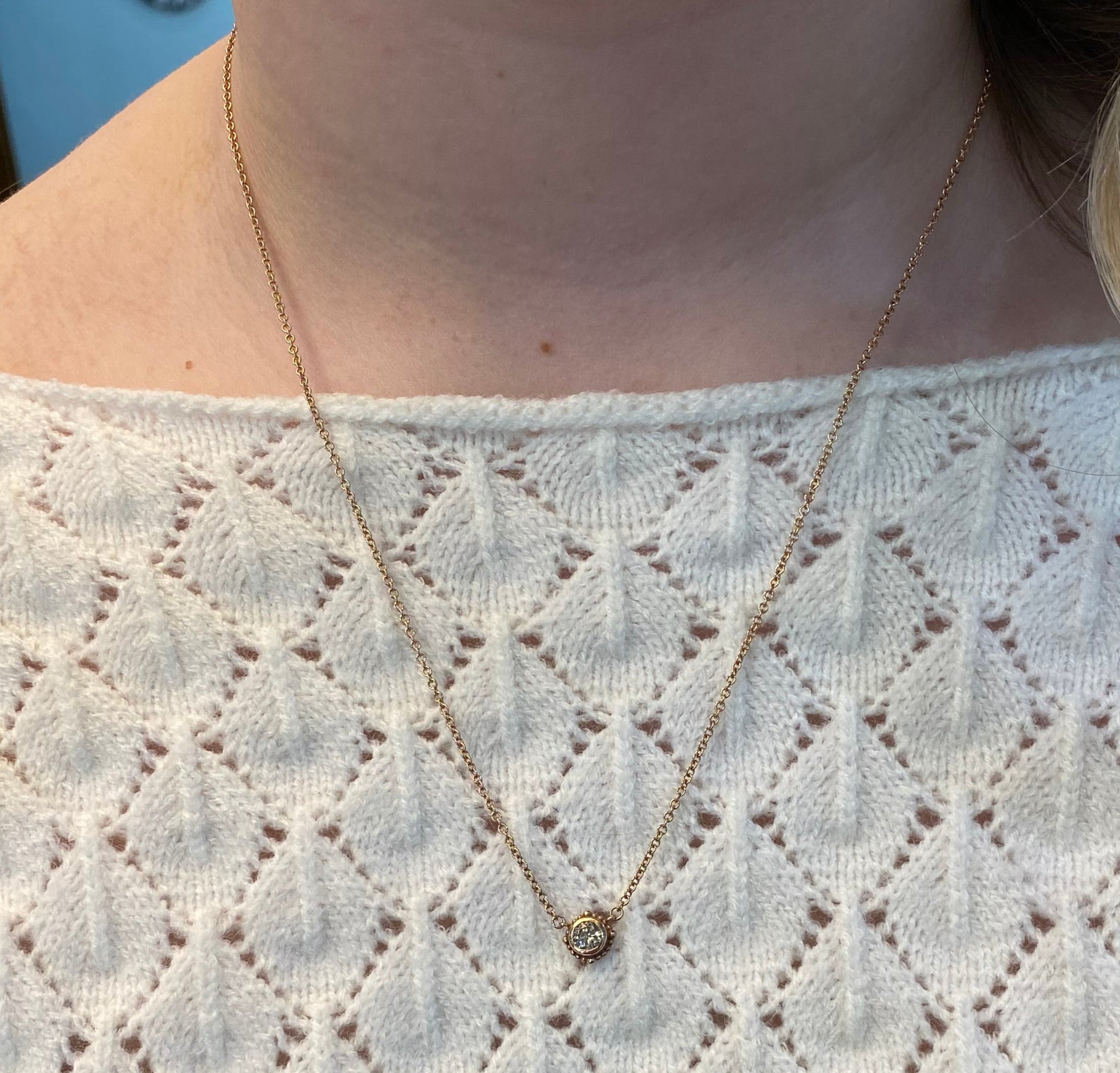 Rose Gold 0.29 ct. Diamond Drop Necklace