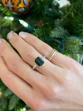 Load image into Gallery viewer, Platinum and 18K Yellow Gold Green Tourmaline and Diamond Ring
