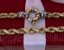 Load image into Gallery viewer, Two Toned Gold Nautical Clasp Rope Bracelet
