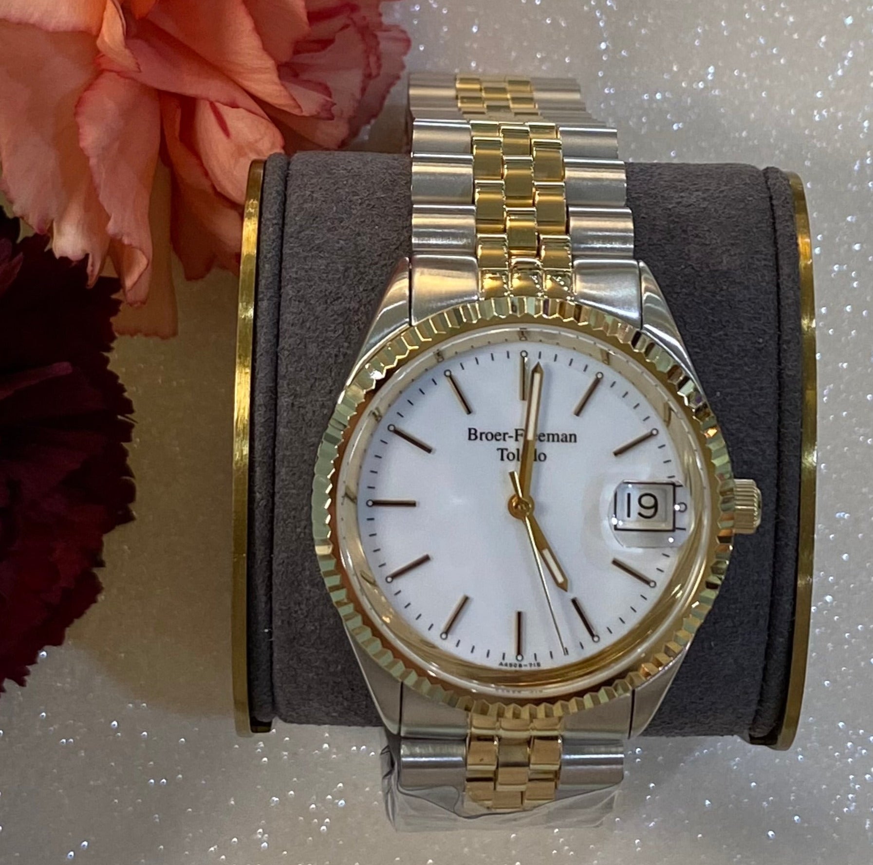 White Dial Two Toned Bracelet Watch