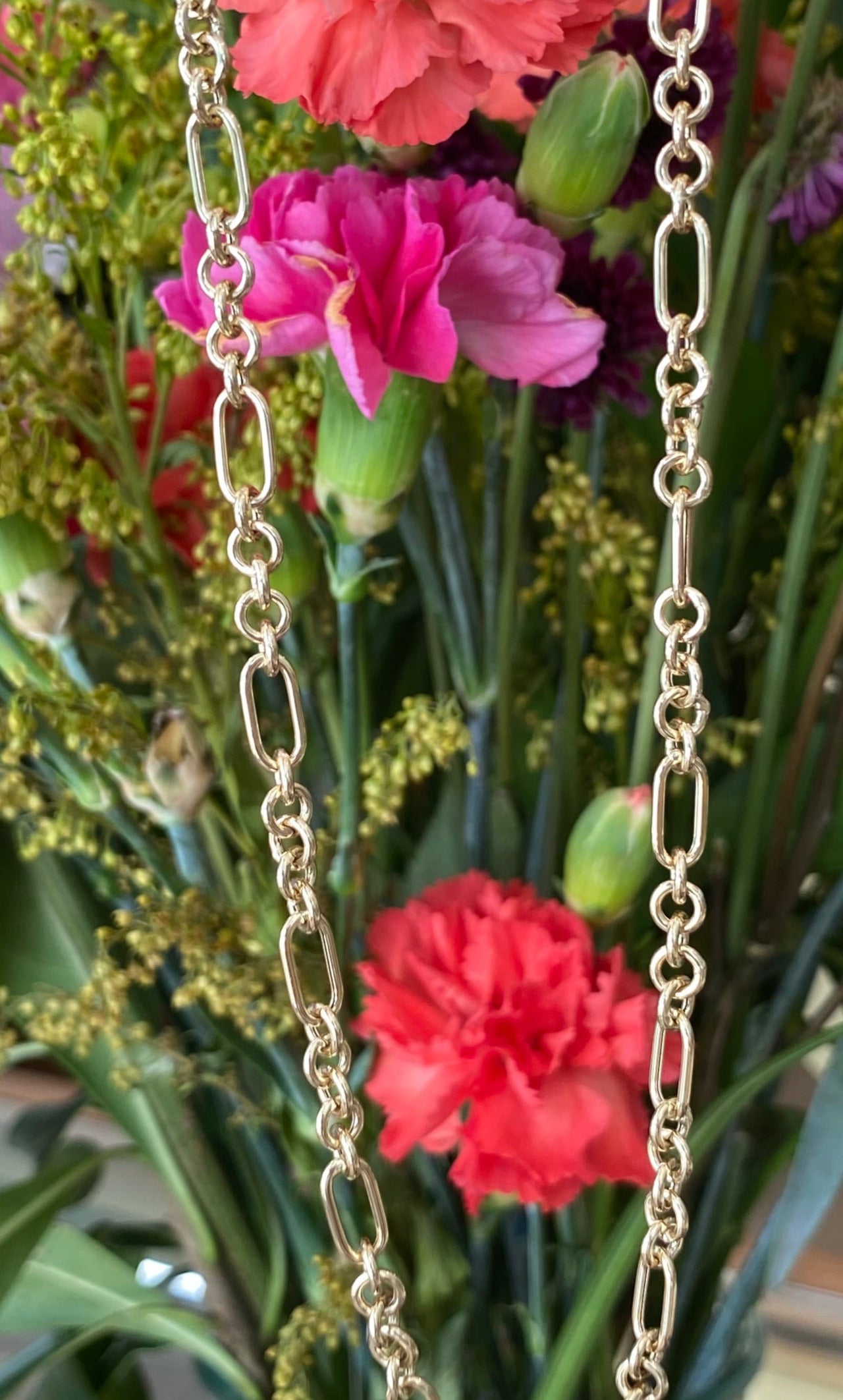 14K Yellow Gold Round Figaro Link Chain