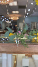 Load and play video in Gallery viewer, Green Amethyst &amp; Diamond Shield Necklace
