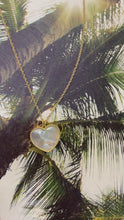 Load and play video in Gallery viewer, Yellow Gold Mother of Pearl Heart Pendant Necklace
