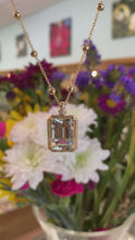 Load and play video in Gallery viewer, Green Amethyst and Diamond Pendant Necklace
