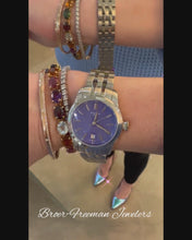 Load and play video in Gallery viewer, Periwinkle Dial Silver Toned Bracelet Watch
