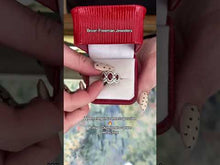 Load and play video in Gallery viewer, Oval Ruby &amp; Diamond Three Stone Ring
