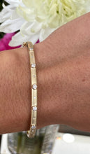 Load image into Gallery viewer, Diamond &amp; Gold Satin Finish Bangle Bracelet
