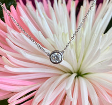 Load image into Gallery viewer, Everyday 0.40 Ct. Round Diamond Bezel Necklace in White Gold
