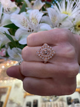 Load image into Gallery viewer, Fancy Vintage Inspired Morganite &amp; Diamond Ring
