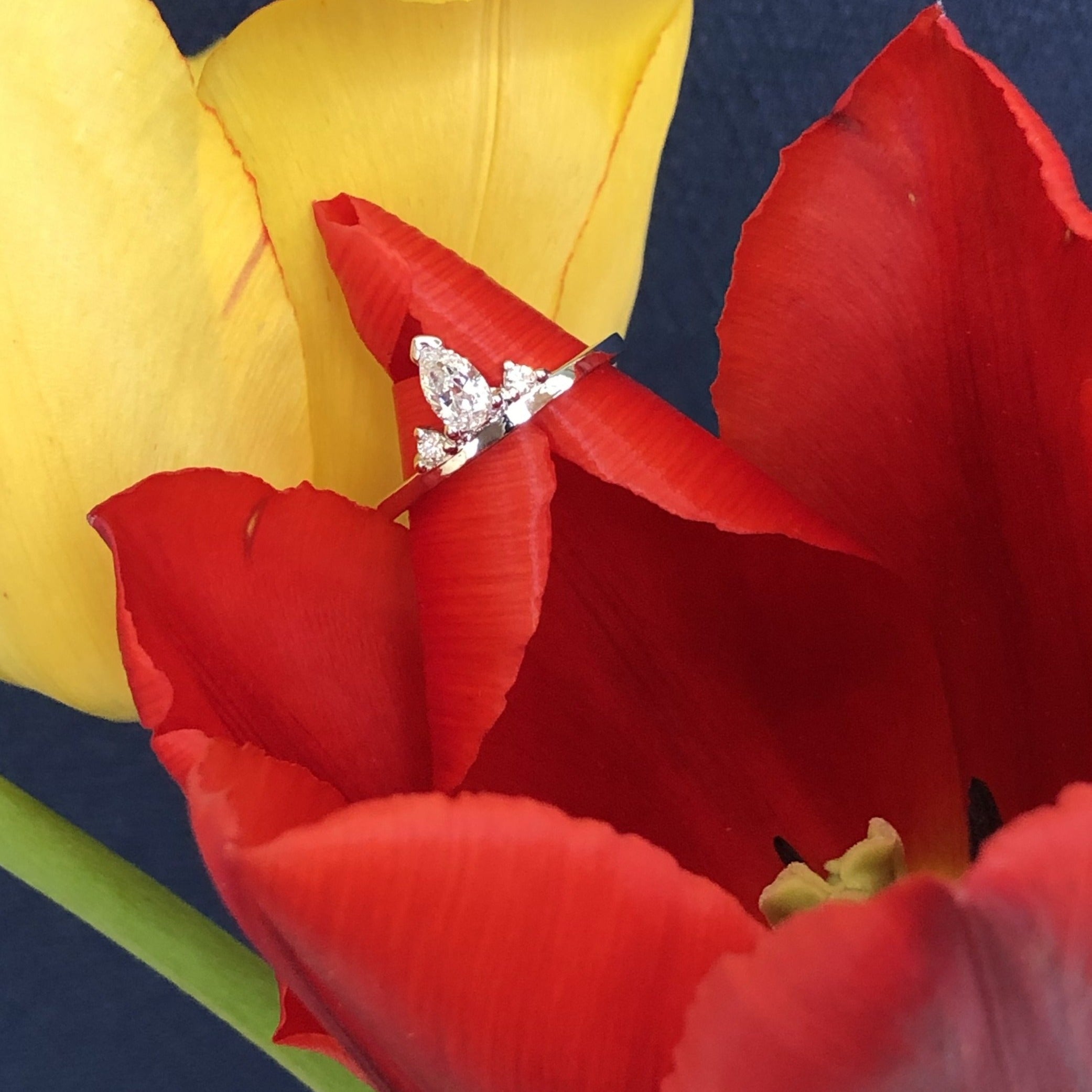 Pear Shaped Diamond Ring