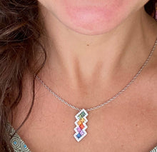 Load image into Gallery viewer, Lightning Rainbow Sapphire Pendant Necklace
