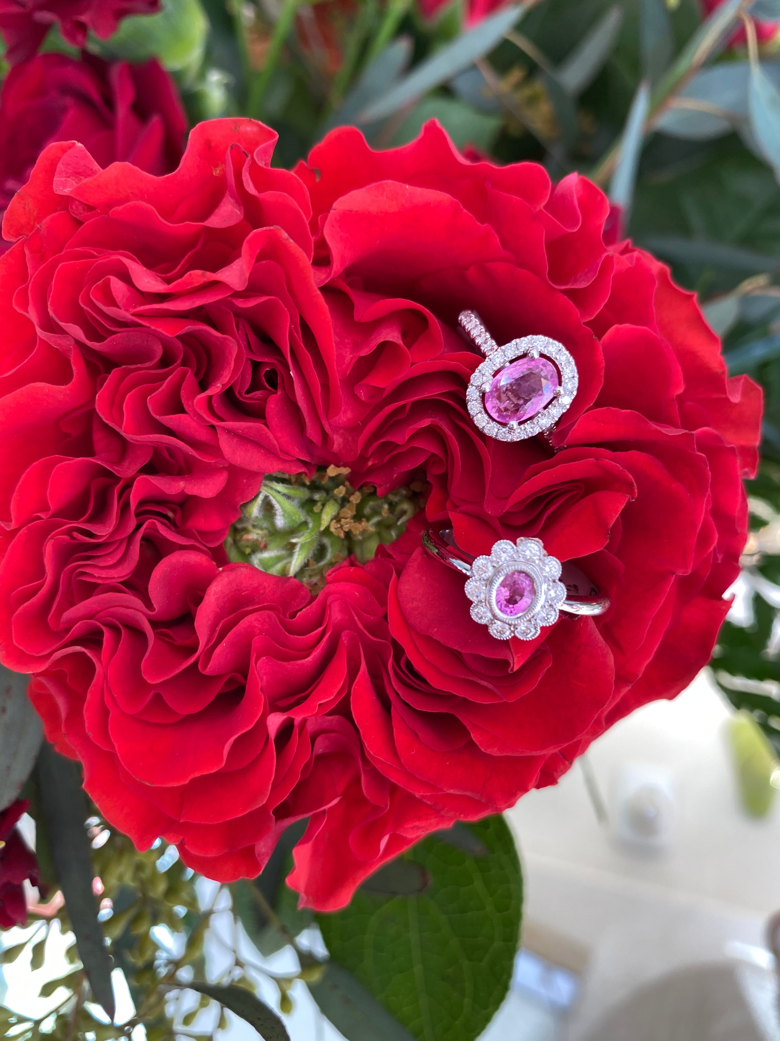 Petal Glow Pink Sapphire and Diamond Ring