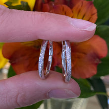 Load image into Gallery viewer, Möbius Diamond Hoop Earrings in White Gold
