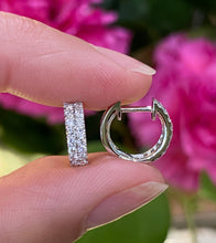Load image into Gallery viewer, Diamond Double Row Hoops
