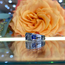 Load image into Gallery viewer, Sapphire &amp; Diamond Band Style Ring
