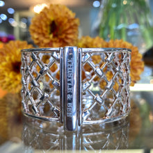 Load image into Gallery viewer, Thistle and Bee Wide Bangle Bracelet in Sterling Silver
