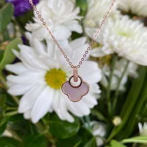 Charming Rose Gold, Mother of Pearl & Diamond Necklace