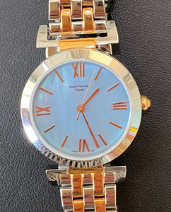 Blue Mother Of Pearl Two Tone Watch