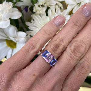 *On the Rocks* Pink Sapphire & Tanzanite Cocktail Ring 🍹