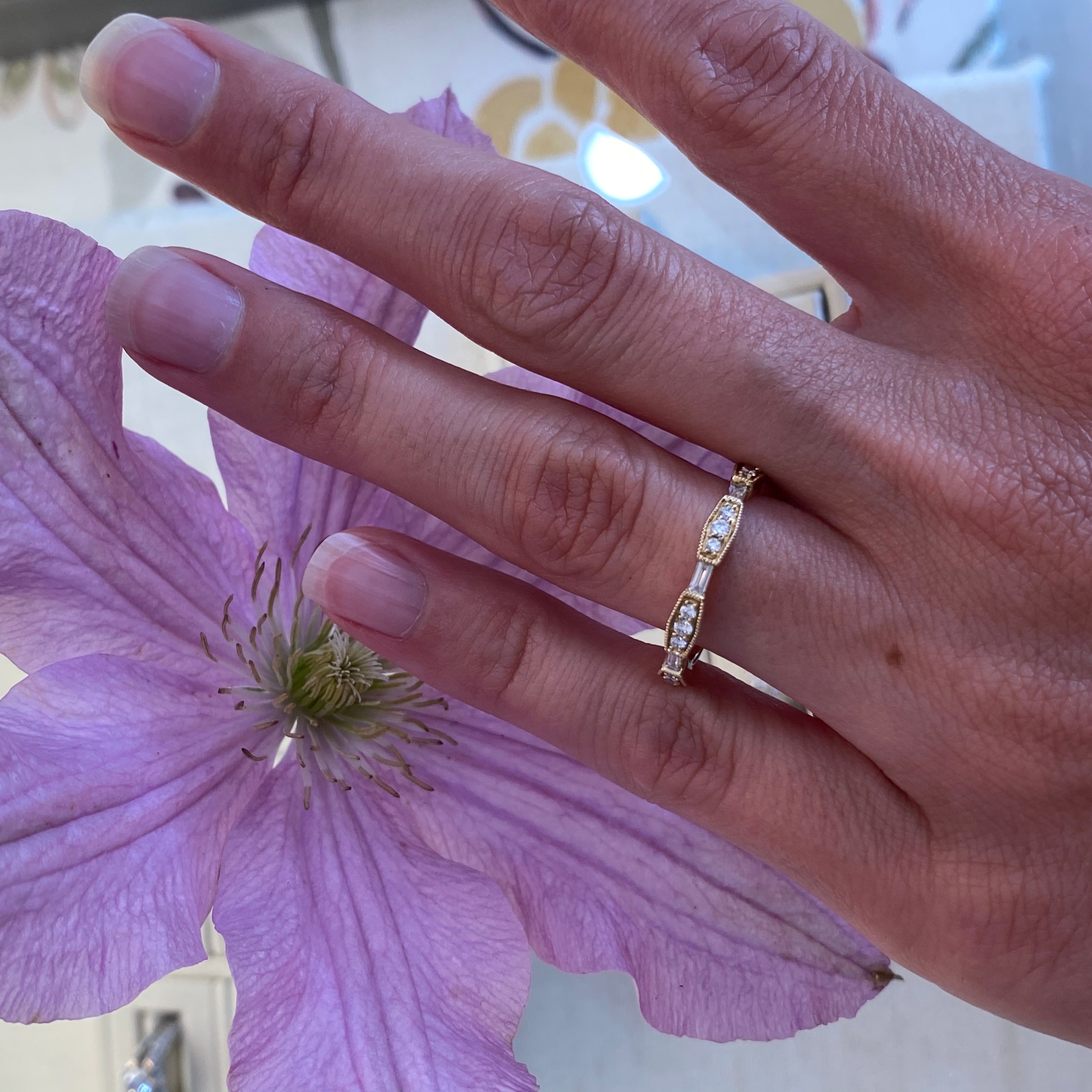 Baguette & Round Diamond Band