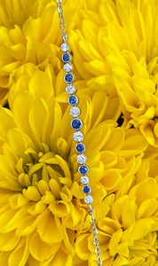 Sapphire and Diamond White Gold Bracelet