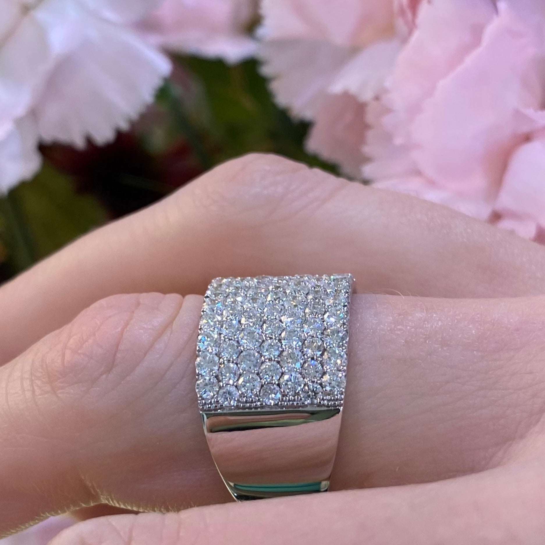 Pavé Diamond 18K Wide Band Ring