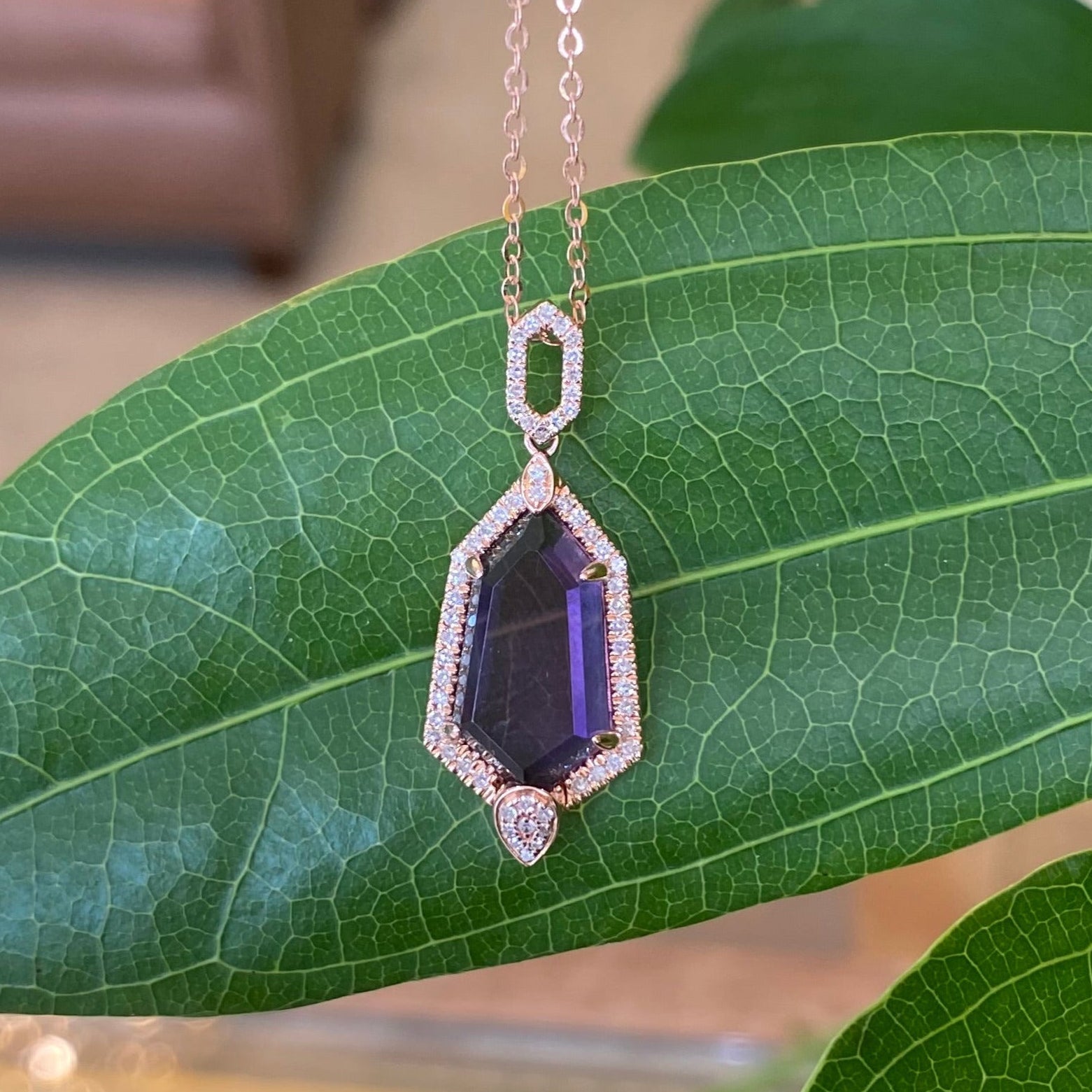 Royal Prism Amethyst & Diamond Necklace