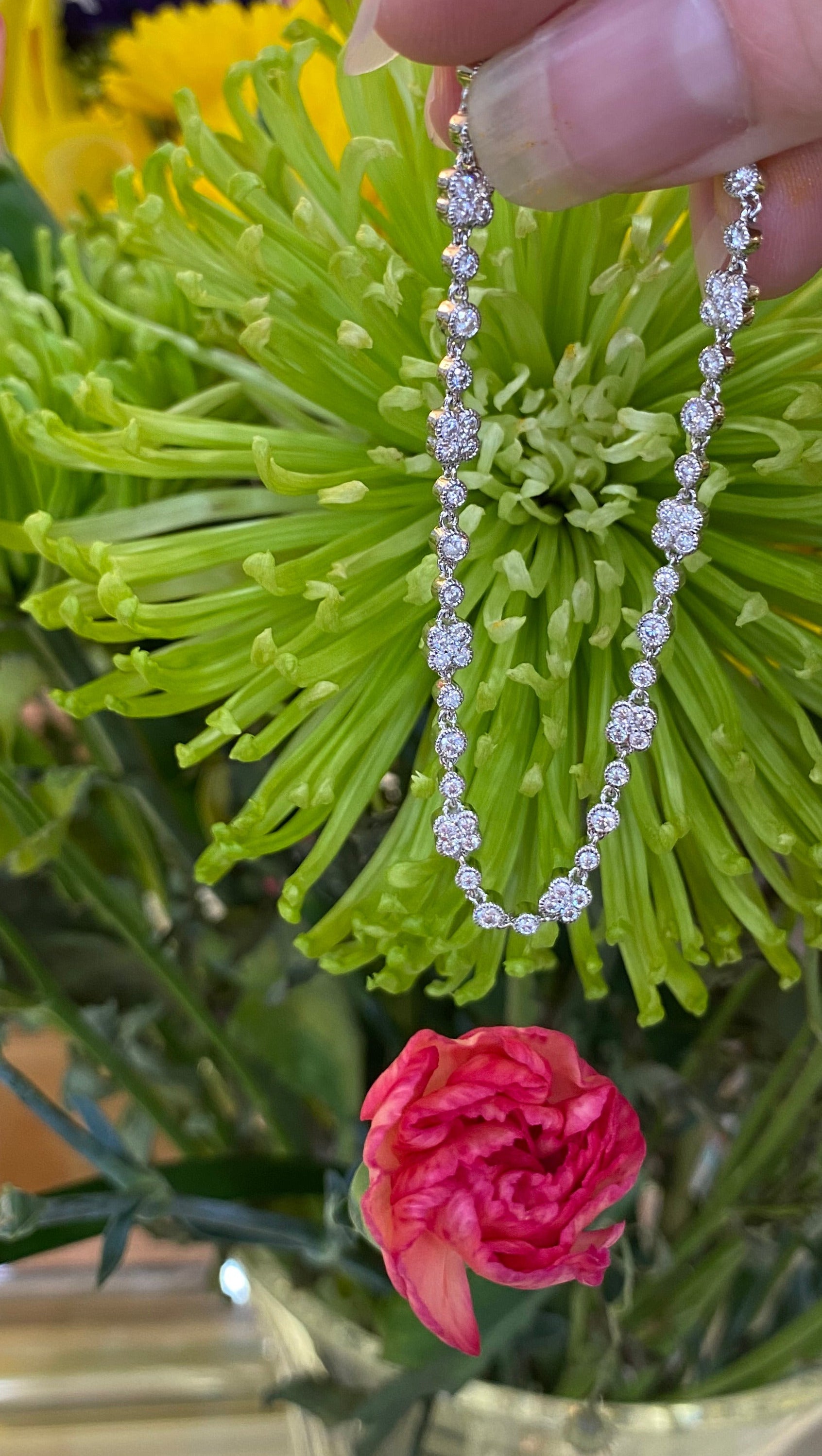 Quatrefoil Diamond Line Bracelet