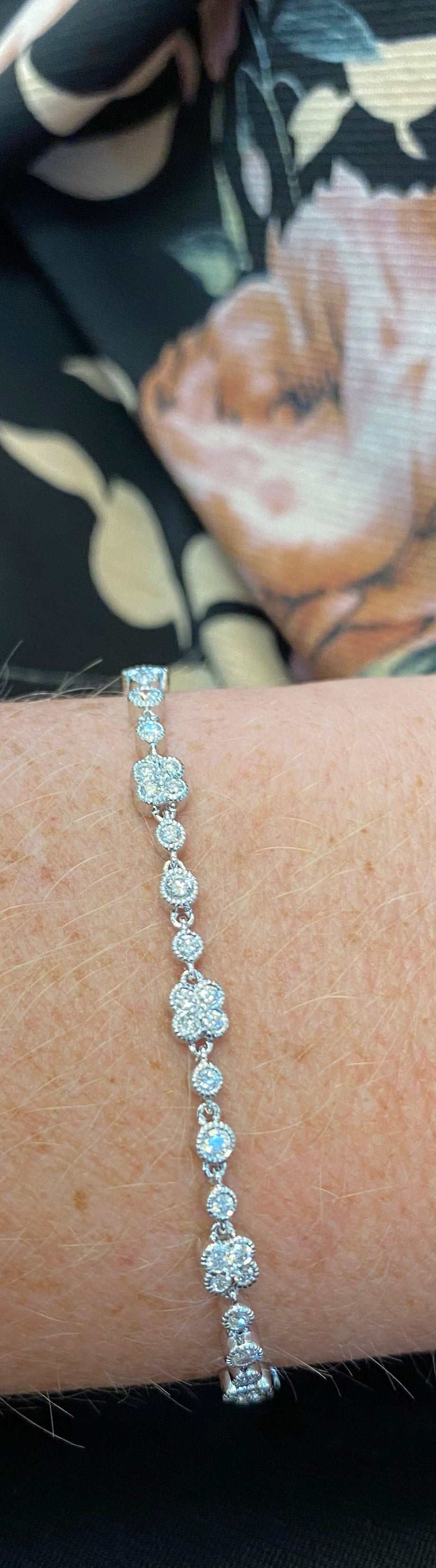 Quatrefoil Diamond Line Bracelet