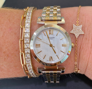 Mother of Pearl Dial and Two Toned Gold/Silver Bracelet