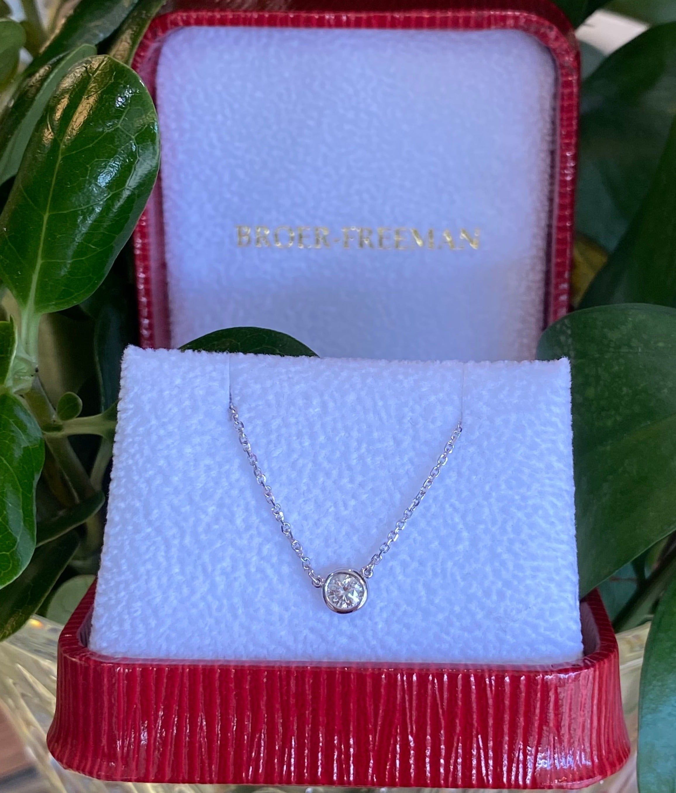 Everyday 0.24 Ct. Round Diamond Bezel Necklace in White Gold