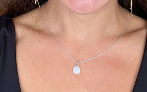 Petite Opal and Diamond Necklace