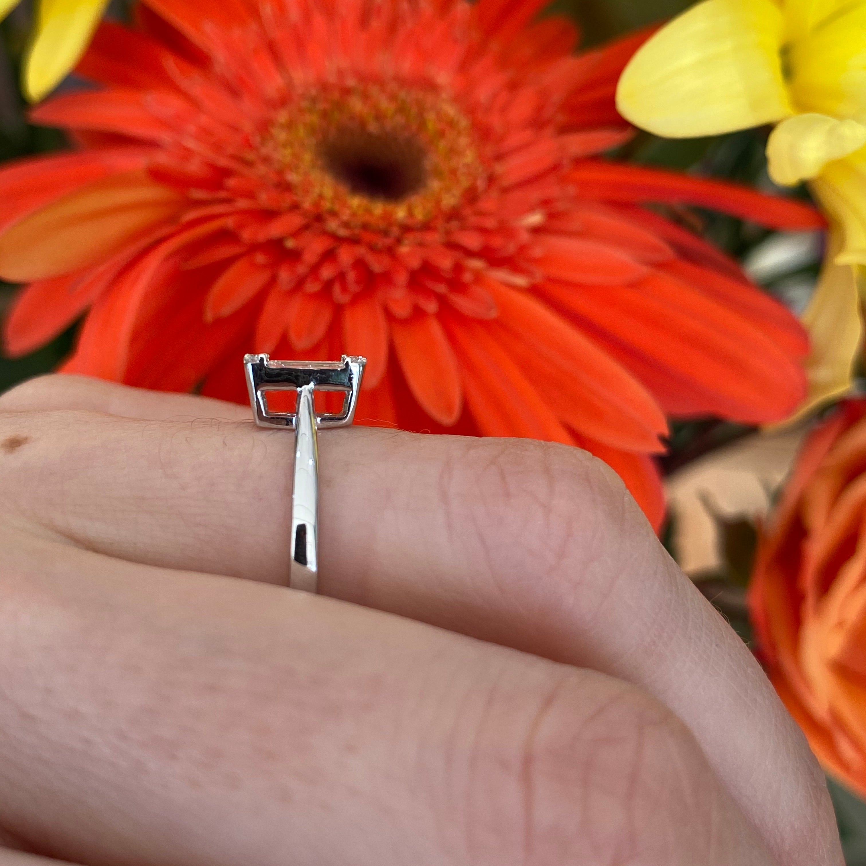 Emerald Cut Diamond Shaped Mosaic Ring