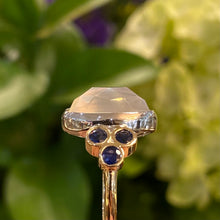 Load image into Gallery viewer, Moonstone &amp; Sapphire One-of-a-kind Ring
