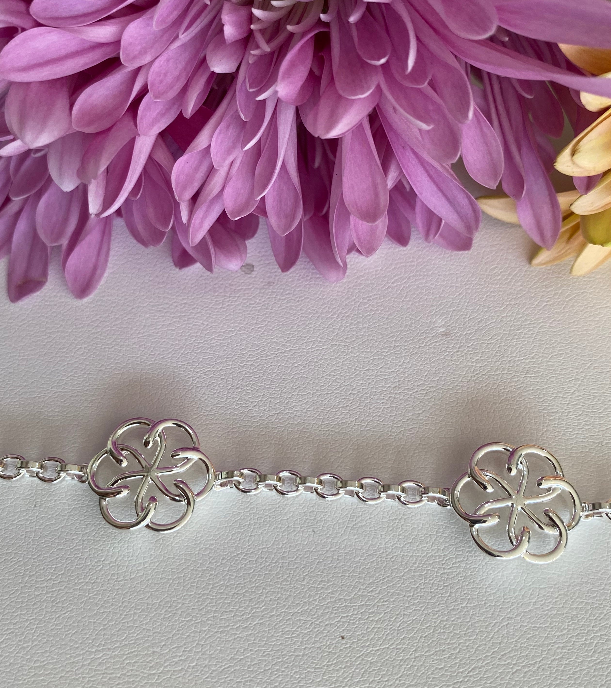 Sterling Silver Triple Celtic Knot Link Bracelet