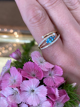 Load image into Gallery viewer, Stacked Blue Topaz And Diamond Ring
