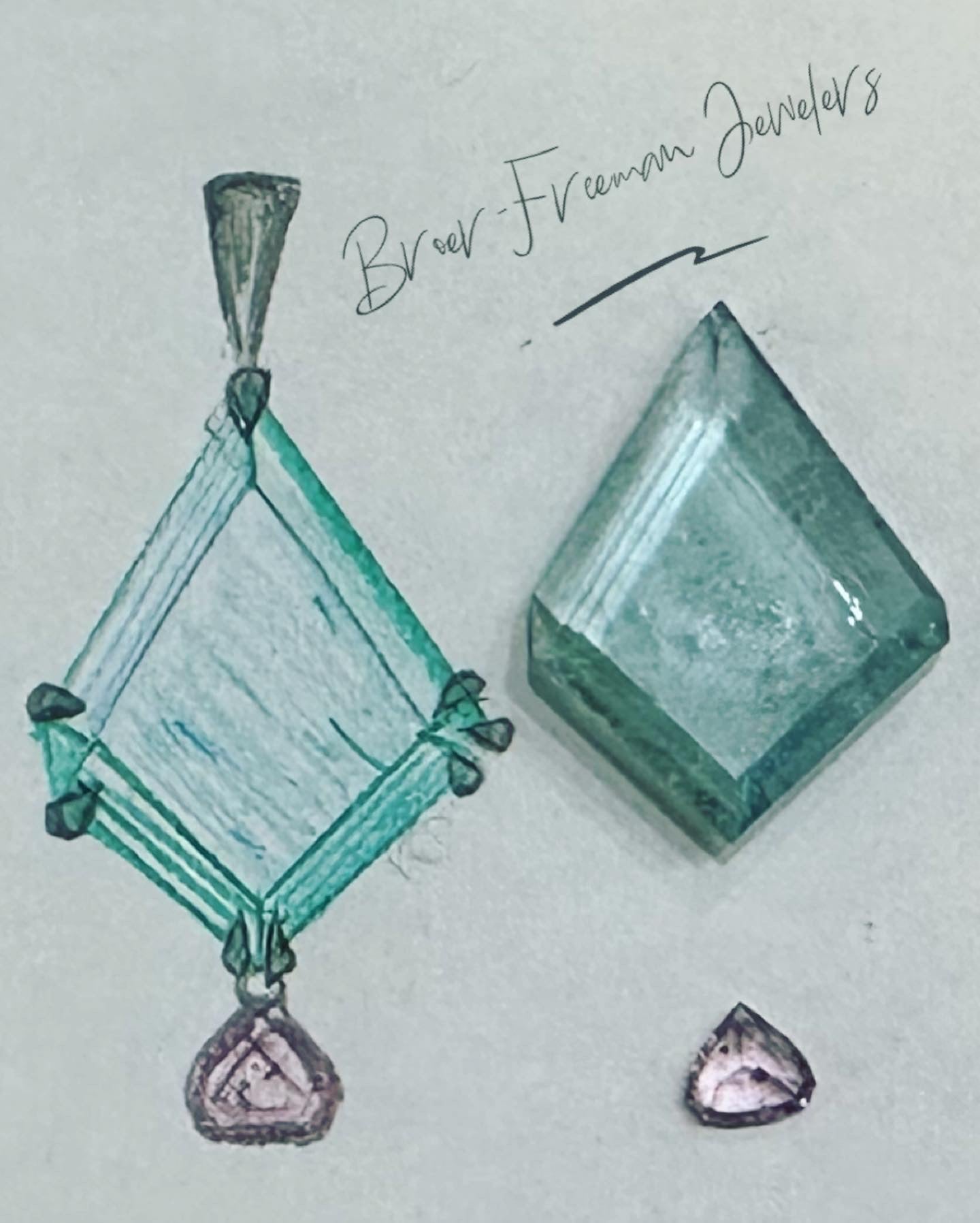 Aquamarine & Pink Sapphire Necklace