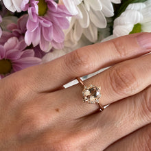 Load image into Gallery viewer, Oval Morganite Vintage Style Rose Gold Ring

