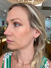 Load image into Gallery viewer, Rose Gold and Diamond Huggie Hoop Drop Earrings
