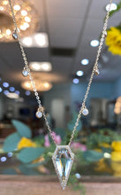 Load image into Gallery viewer, Green Amethyst &amp; Diamond Shield Necklace
